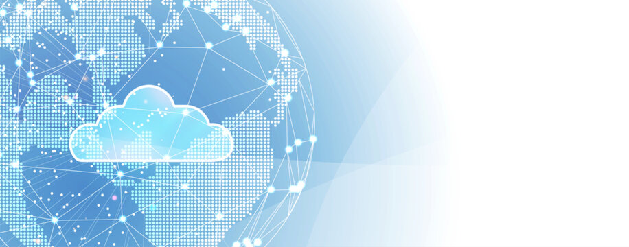 Modern cloud technology. Integrated digital web concept background