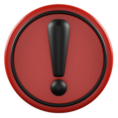 Alert And Warning Sign 3D Icon Illustration