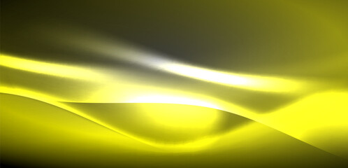 Neon-lit waves surge across background, mesmerizing dance of luminescence and motion. Dynamic backdrop captures essence of energy and modern aesthetics