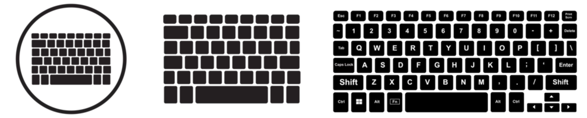 Fotobehang Computer gamer keyboard, all keys, vector illustration. Alphabets keys, game control keyboard buttons. Isometric keys with full control. 4k size. Wireless isolated keyboard. © Subhan
