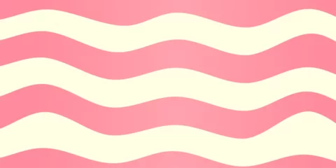 Foto op Plexiglas Candy striped background. Texture with pink caramel waves. Abstract striped fun pattern in 70s style © JuliaBliznyakova