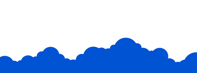 Cloud simple border. Modern divider for bottom of the web site page