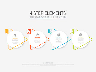 Simple light four steps infographic template on white background