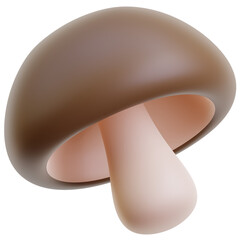PNG 3D mushroom icon isolated on a white background