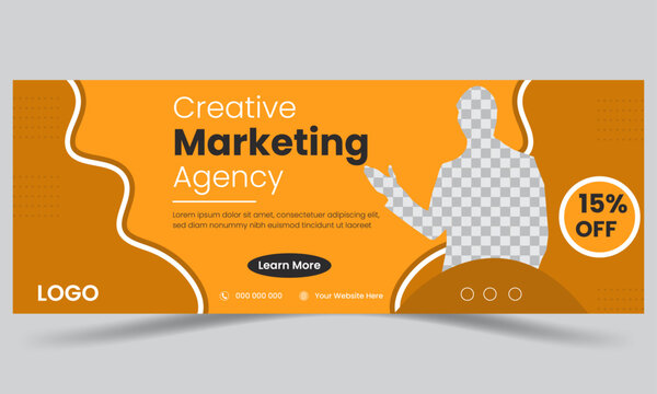 online digital marketing social media business cover design with photo place modern layout and background.