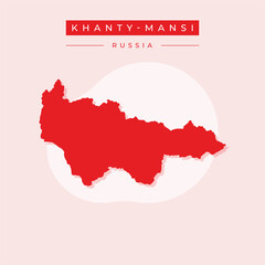 Obraz premium Vector illustration vector of Khanty-Mansi map Russia
