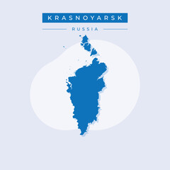 Obraz premium Vector illustration vector of Krasnoyarsk map Russia
