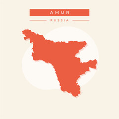Vector illustration vector of Amur map Russia