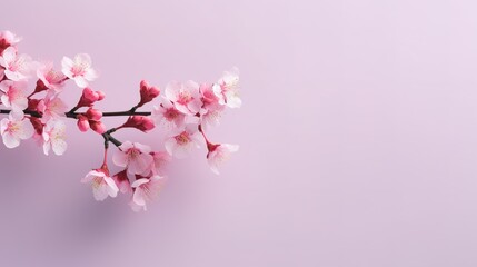 Pink spring cherry blossom flowers. Spring banner. blossoming cherry background with pink,...