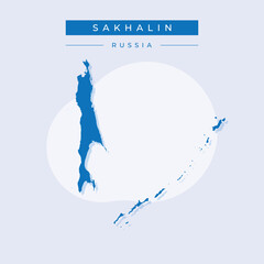 Vector illustration vector of Sakhalin map Russia