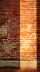 Brick wall in light and shadow