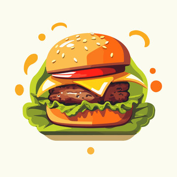 burger sandwich food and beverages logo vector