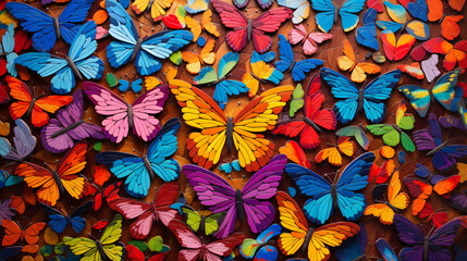 Fototapeta na wymiar Large colorful butterfly puzzle in the style