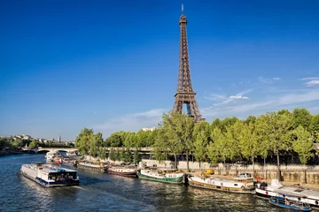 Foto op Plexiglas paris, frankreich - ufer an der seine mit eiffelturm © ArTo