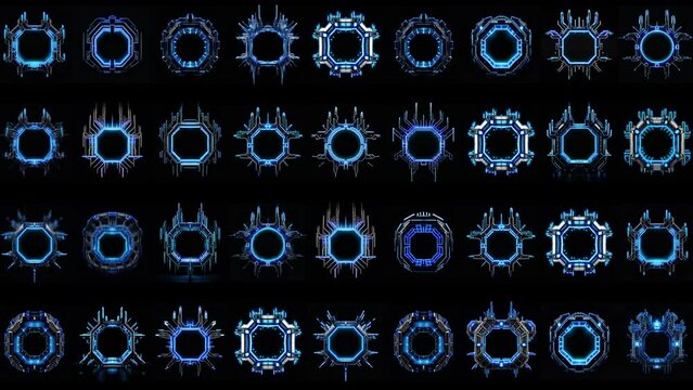 Cyberpunk Gear Pattern Random UltraHD Video Motion Background VJ Loop