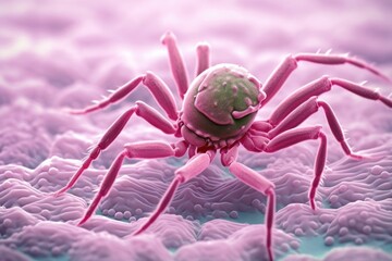 Dust mite close-up. Bloodsucking Bed Bug Macro