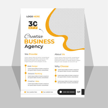 Corporate business flyer design.print redy layout. marketing agency template design.