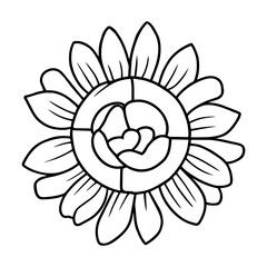 Hand drawn simple flower illustration