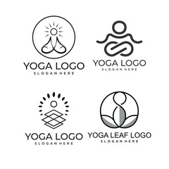 modern yoga logo set logo