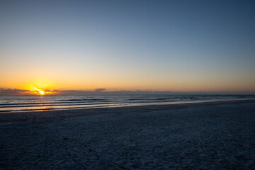 Sunset over the beach at St Petersburg in Florida, USA