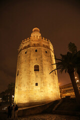 Fototapeta premium sevilla torre del oro vista de noche 4M0A5197-as24