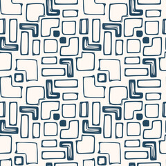 Black and white pattern with doodle style. Vector