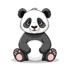 Charming Panda Cartoon Artwork Isolated on White On transparent background PNG file