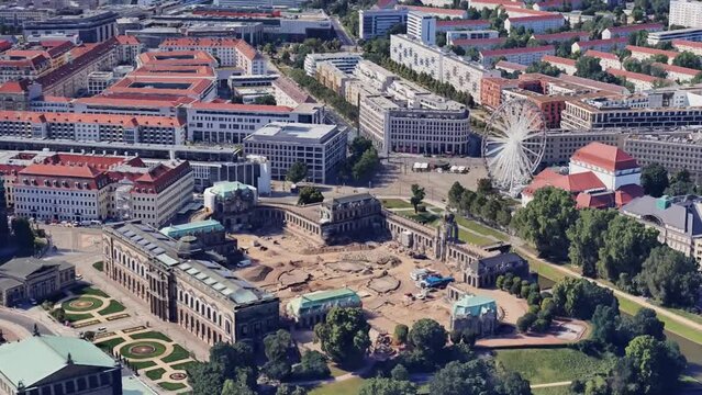 Germany Dresden bird's eye view of the city in sunny weather architecture travel tourism