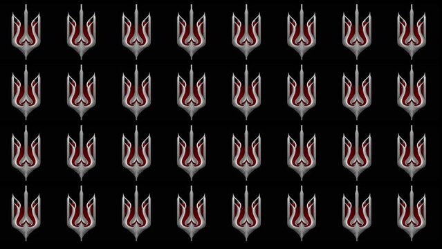 Tridents Ukrainian Signs Red White pattern UltraHD VJ video loop