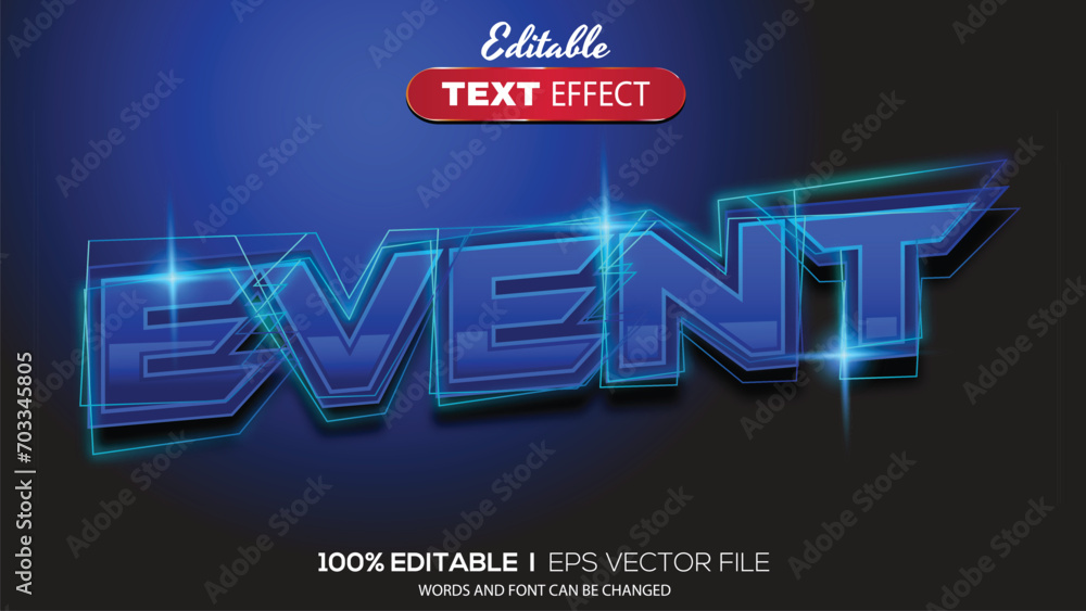 Poster editable text effect event theme