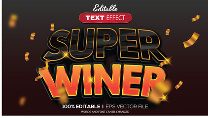 editable text effect super winner theme