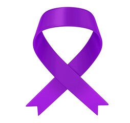 Purple Ribbon 3D for Lupus, Alzheimer, and Fibromyalgia Awareness Campaign