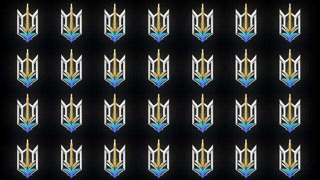 Trident Ukraine Sign pattern UltraHD VJ video loop