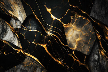 Golden black marble texture abstrack background