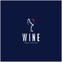 Wine logo with wine glasses and bottles.for night clubs,bars,cafe and wine shops.