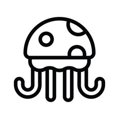 jelly fish line icon illustration vector graphic. Simple element illustration vector graphic, suitable for app, websites, and presentations isolated on white background