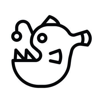 recommend clip art: anglerfish line icon illustration vector graphic. Simple element illustration vector graphic, suitable for app, websites, and presentations isolated on white background