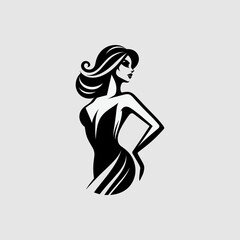 minimalist and modern fashion girls logo