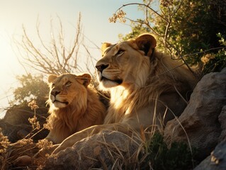 lion and lioness