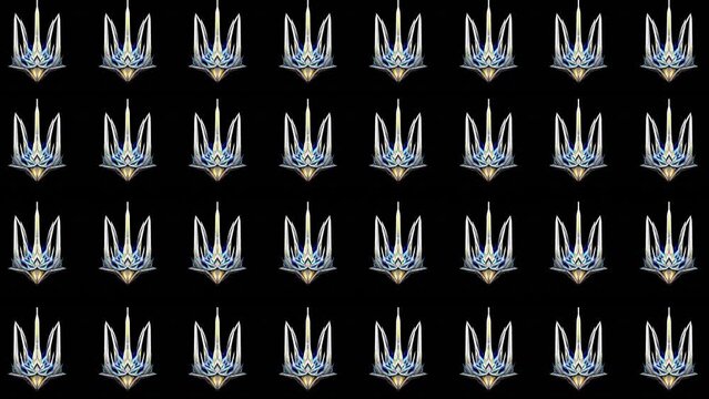 Trident Ukraine Sign Futuristic pattern UltraHD VJ video loop