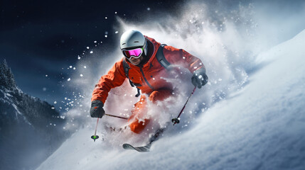 Winter Speed: Dynamic Skiing on a Snowy Slope