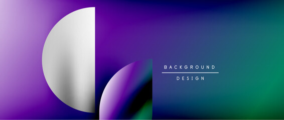 Bright color circle and round element minimal geometric abstract background for posters, covers, banners, brochures, websites