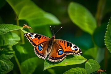 Obraz premium butterfly on leaf