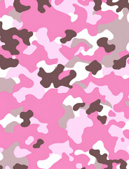 Obraz premium Seamless pink camouflage pattern. seamless pattern of pink, white, and brown spots 