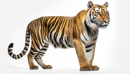 Fototapeta premium sumatra tiger isolated on white, studio, generative ai