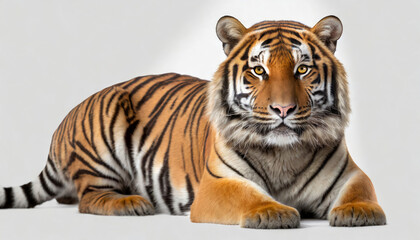 sumatra tiger isolated on white, studio, generative ai