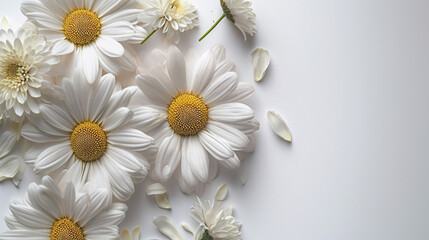 Delicate Daisy Flower on White Background Isolated