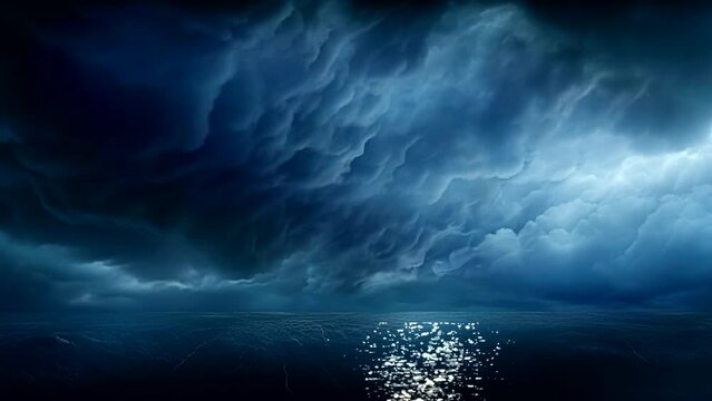 lightning in the cloudy sky on bad weather video seamless looping animation background 