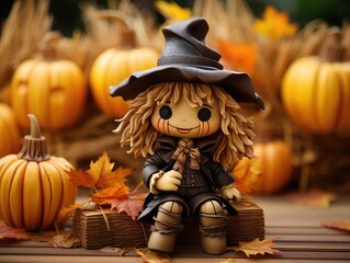 scarecrow and pumpkin