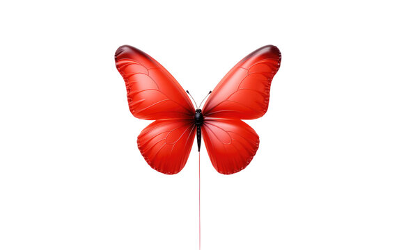 Genuine Snapshot of a Butterfly-shaped Balloon in White Setting Isolated on Transparent Background PNG.
